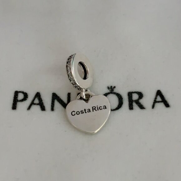 Pandora Costa Rica Flag Exclusive Heart Charm Pendant - Picture 4 of 4
